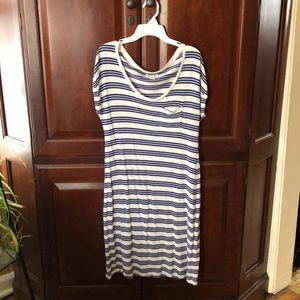 Size SMALL Old Navy White & Navy Striped Dress